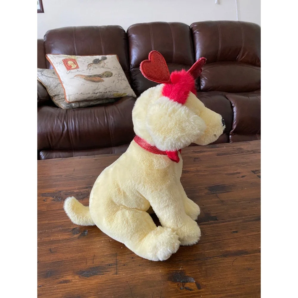 FAO Schwarz Valentine Golden Retriever Plush Dog‎ Red Heart Headband 59781A23290